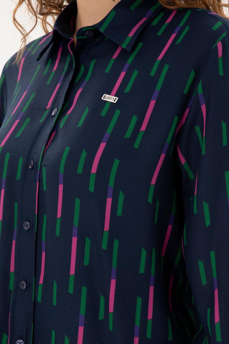 Kadın Lacivert Uzun Kollu Gömlek - 50291103012