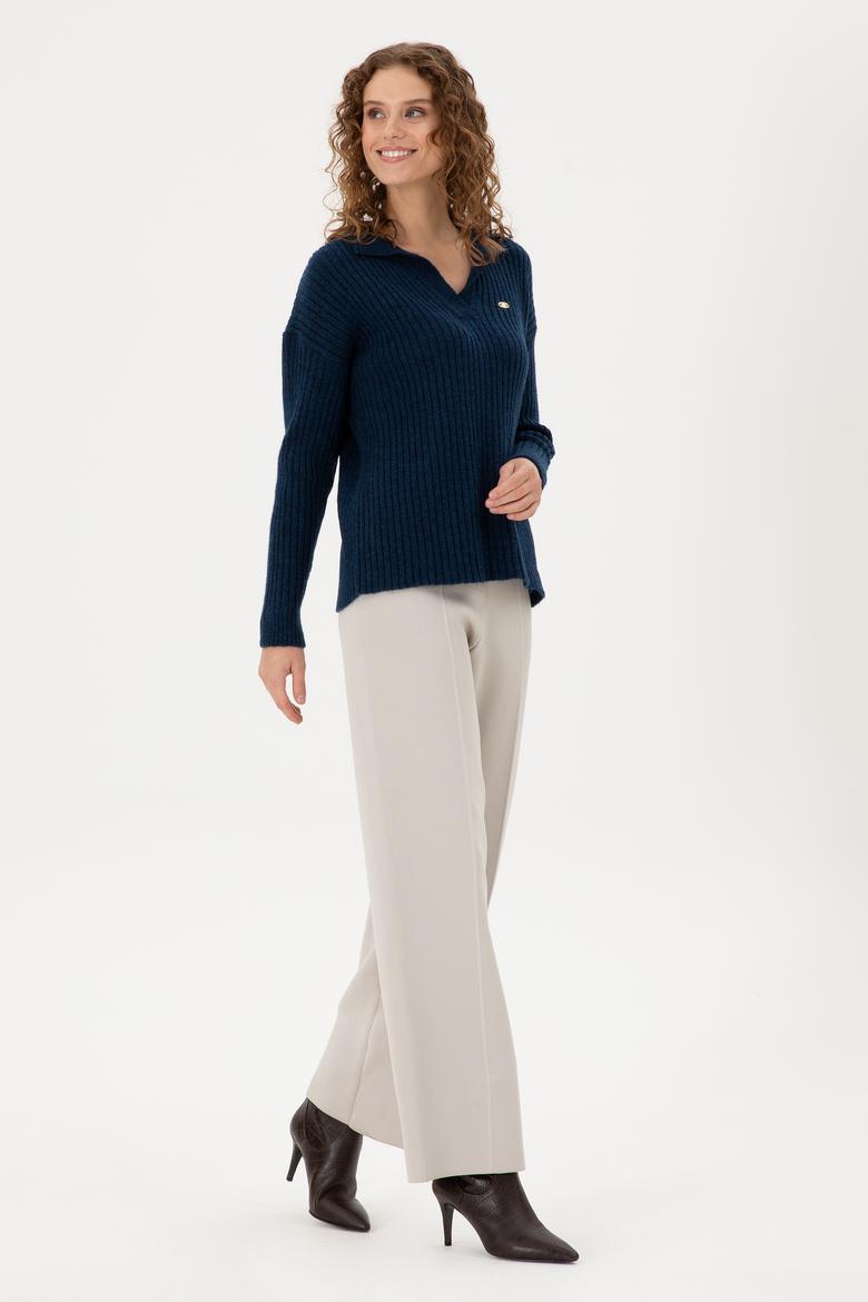 Kadın Taş Loose Fit Triko Pantolon - 50293068019