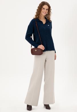 Kadın Taş Loose Fit Triko Pantolon - 50293068019