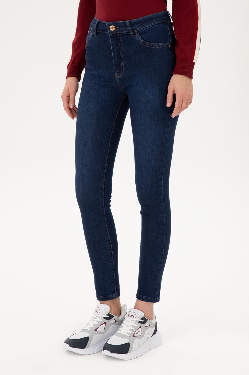 Kadın Koyu Mavi Jean Pantolon