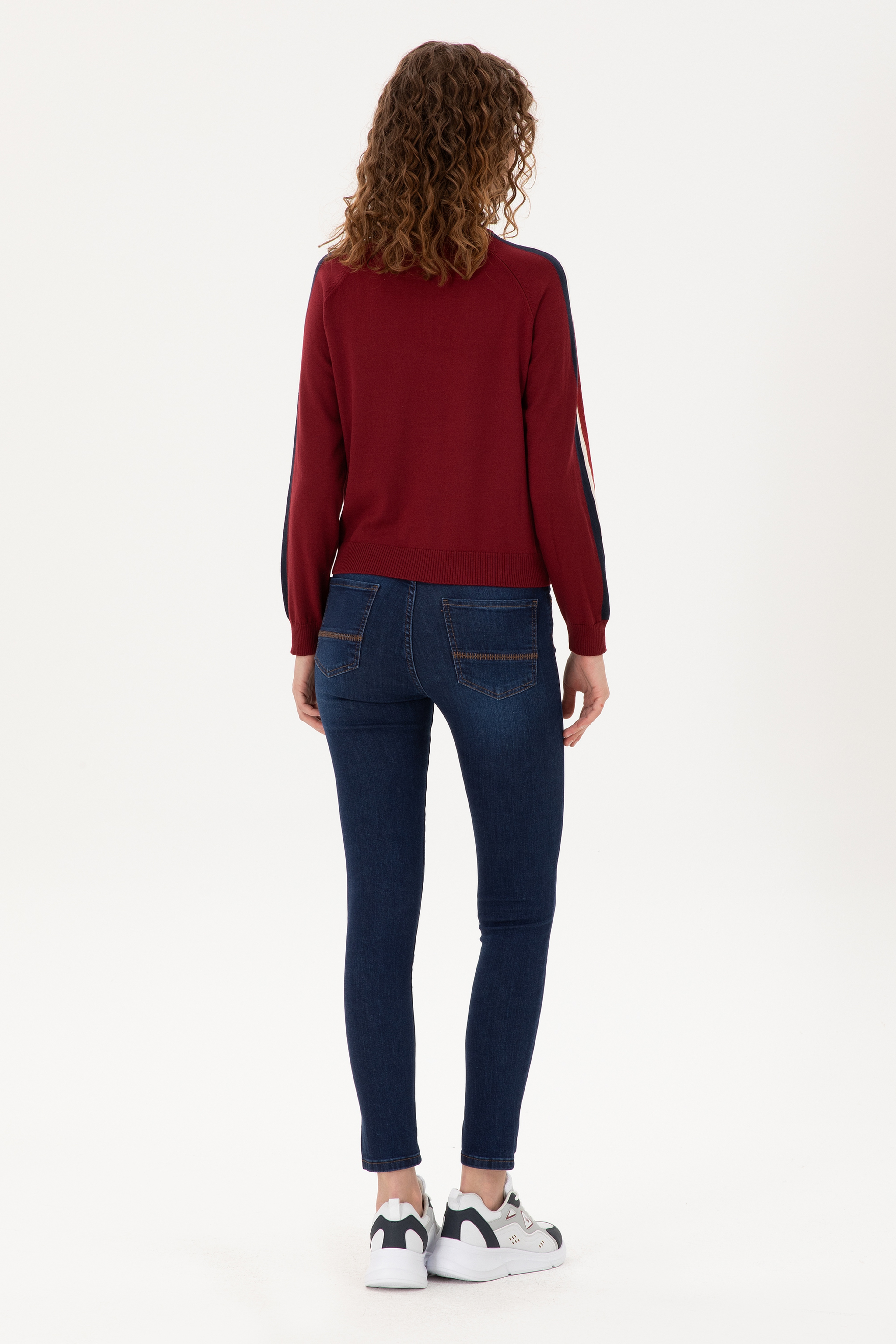 Kadın Koyu Mavi Jean Pantolon - Image 4