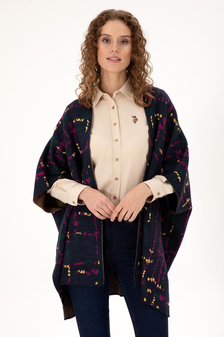 Kadın Lacivert Triko Panço - 50293162002