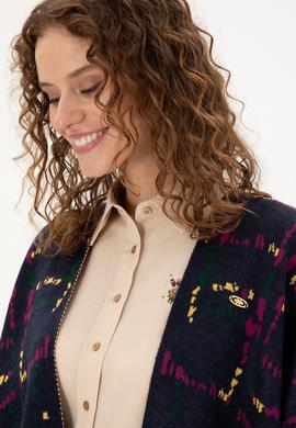 Kadın Lacivert Triko Panço - 50293162002