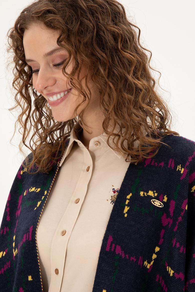 Kadın Lacivert Triko Panço - 50293162002