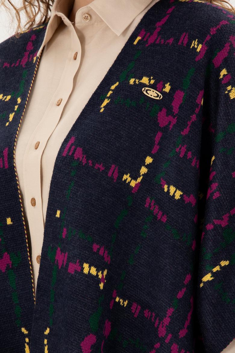 Kadın Lacivert Triko Panço - 50293162002