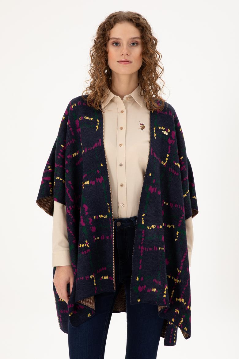 Kadın Lacivert Triko Panço