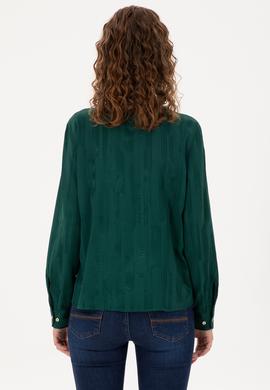 Kadın Koyu Yeşil Uzun Kollu Gömlek - 50289818011