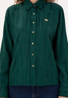Kadın Koyu Yeşil Uzun Kollu Gömlek - 50289818011
