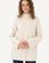 Kadın Krem Melanj Balıkçı Yaka Kazak