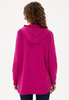 Kadın Fuşya Kapüşonlu Sweatshirt - 50289545094