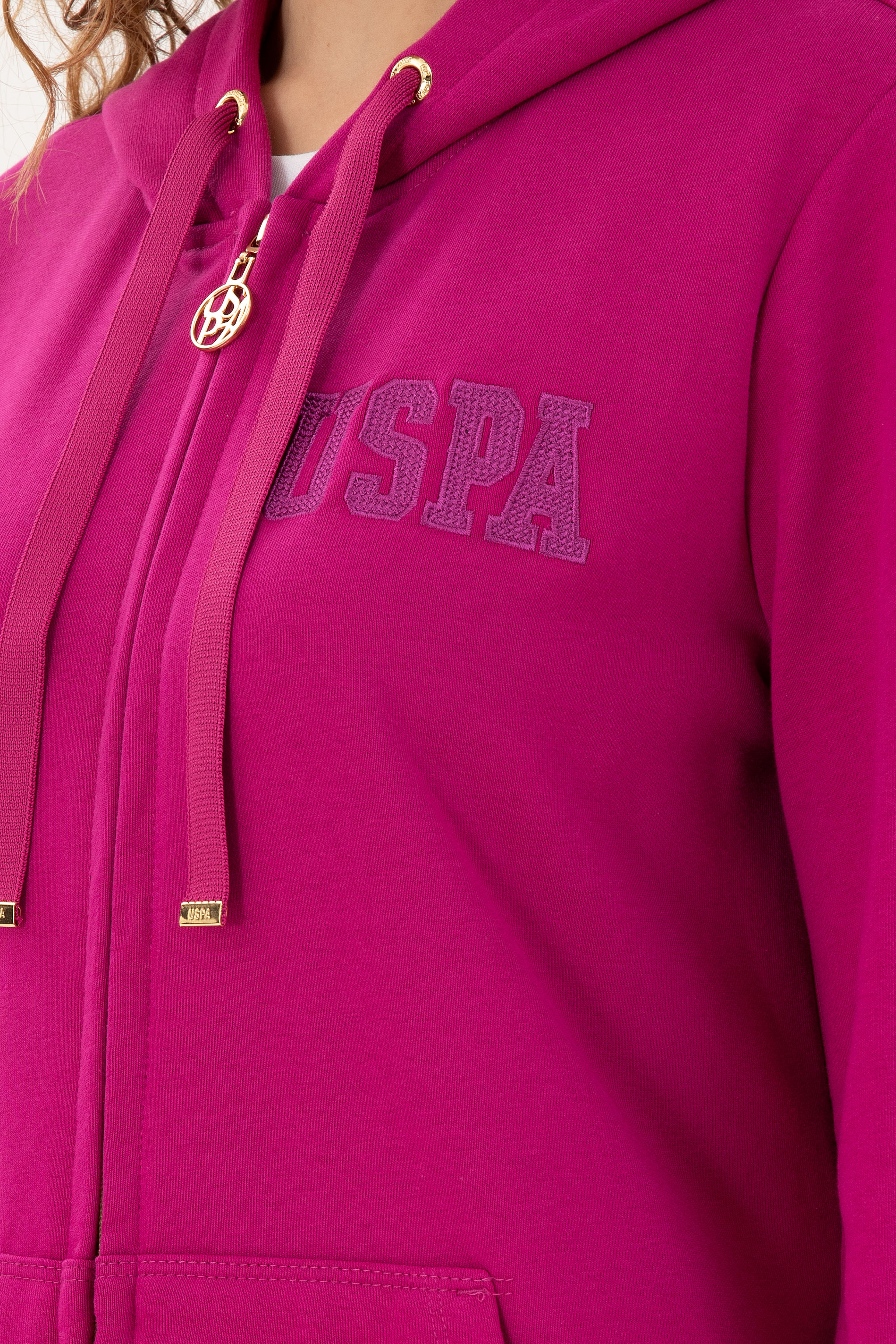 Kadın Fuşya Kapüşonlu Sweatshirt