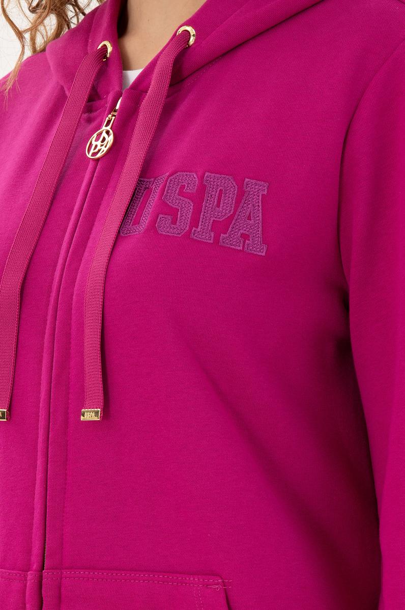 Kadın Fuşya Kapüşonlu Sweatshirt