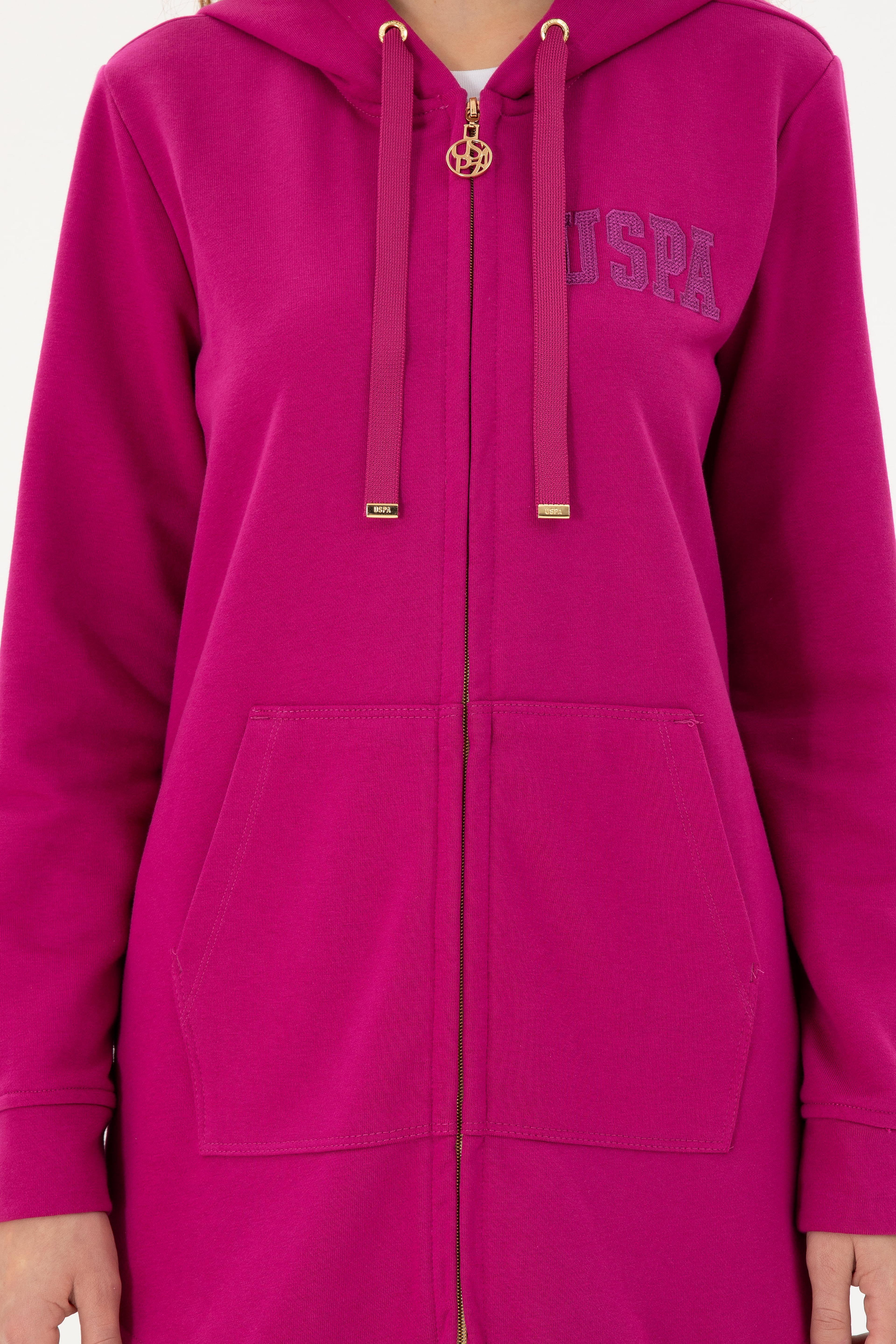 Kadın Fuşya Kapüşonlu Sweatshirt
