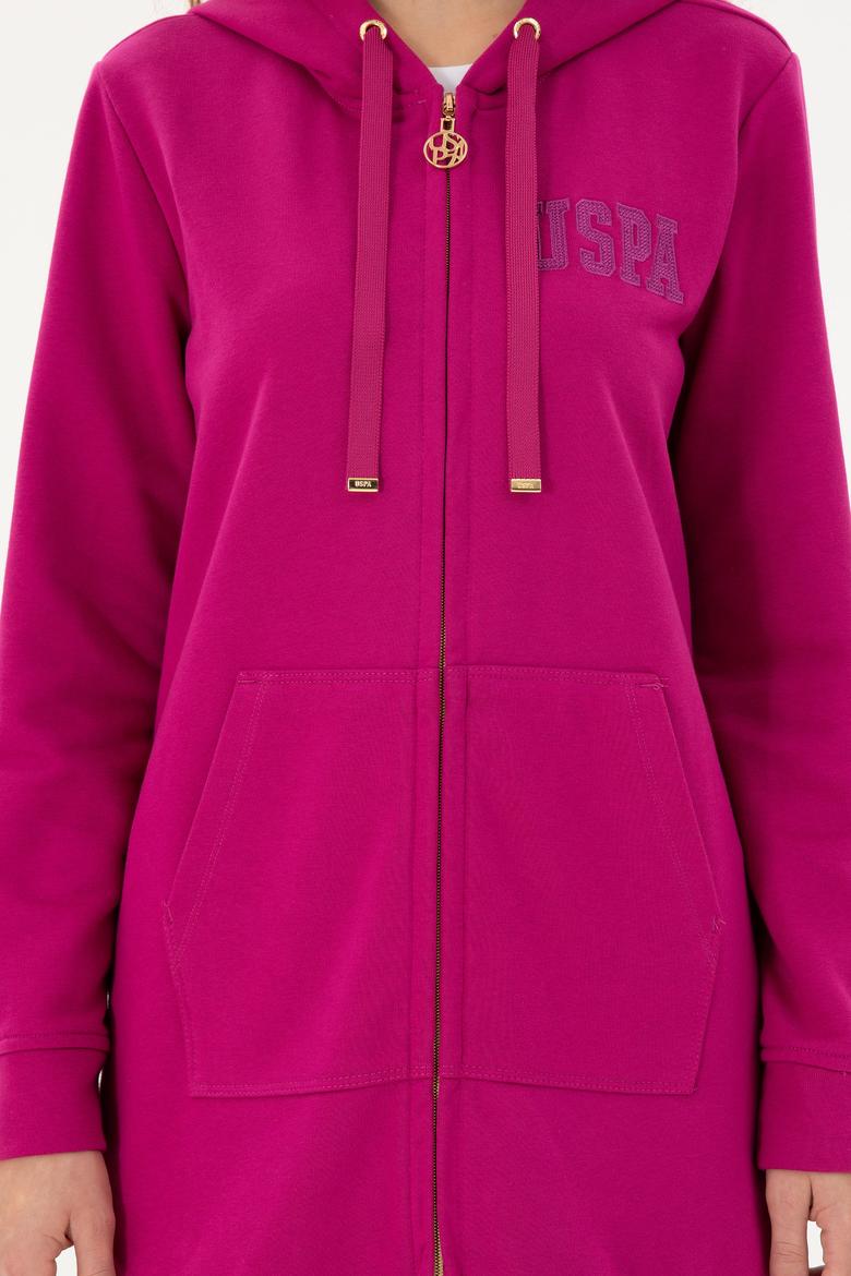 Kadın Fuşya Kapüşonlu Sweatshirt - 50289545094
