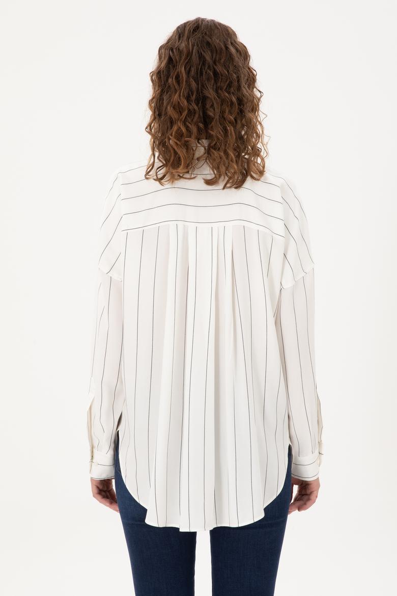 Kadın Lacivert Uzun Kollu Gömlek - 50291109015