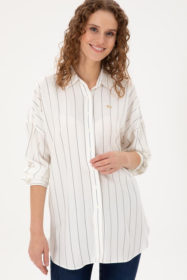 Kadın Lacivert Uzun Kollu Gömlek - 50291109015