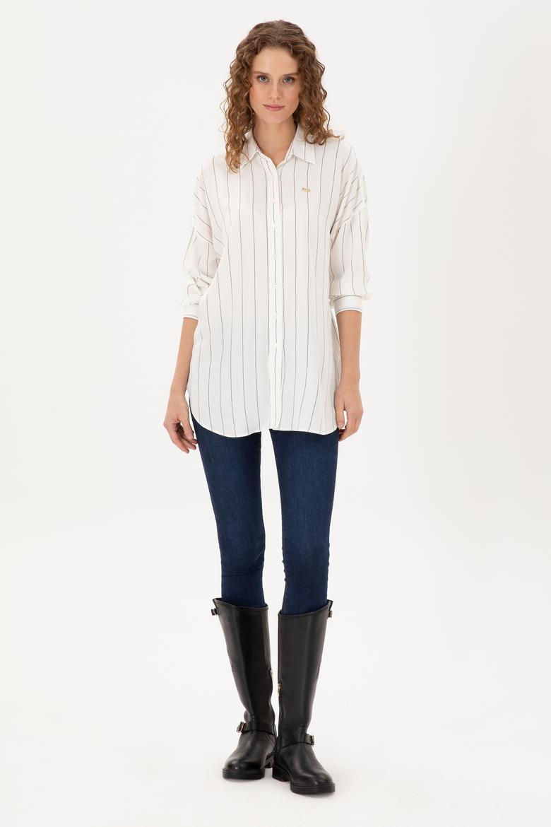 Kadın Lacivert Uzun Kollu Gömlek - 50291109015