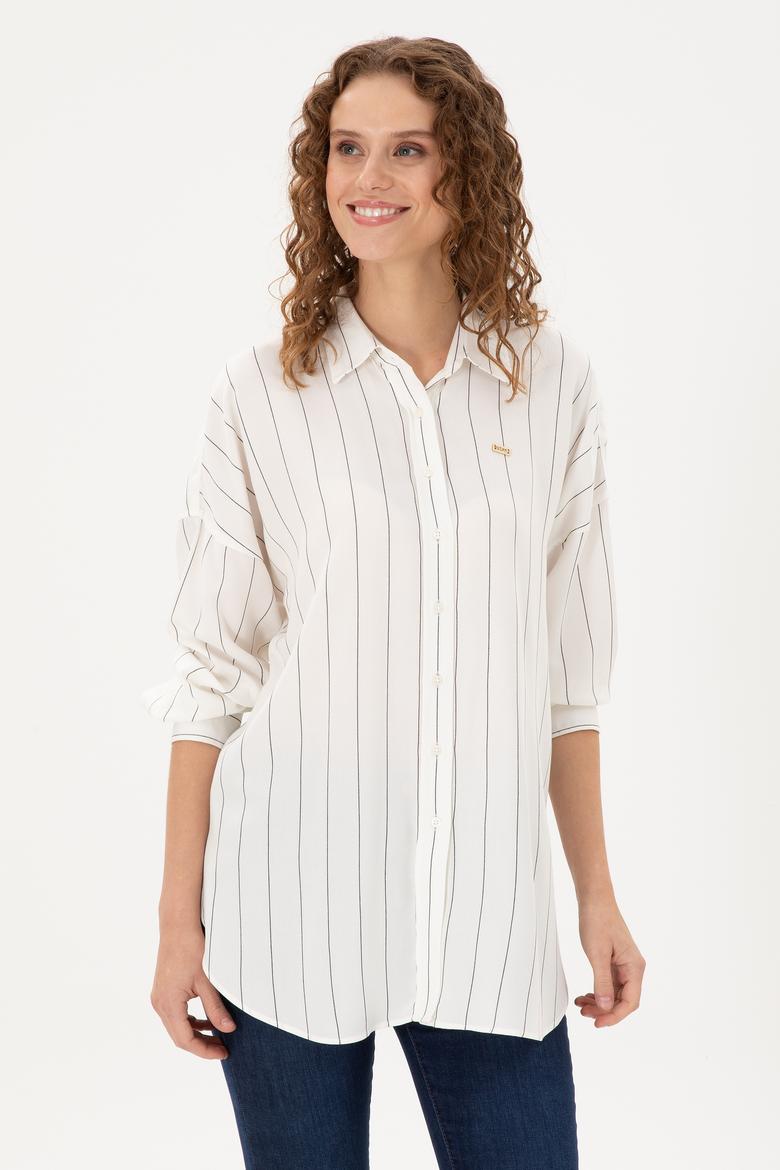 Kadın Lacivert Uzun Kollu Gömlek