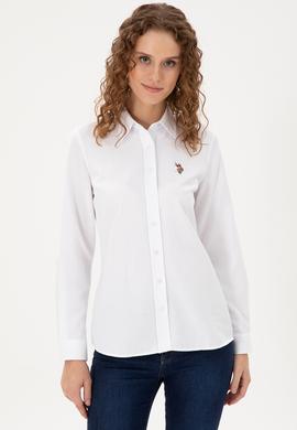 Kadın Beyaz Uzun Kollu Basic Gömlek - 50295704003