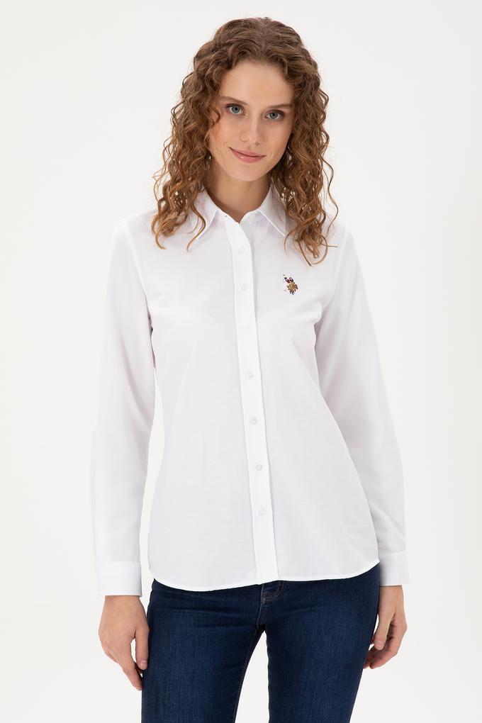 Kadın Beyaz Uzun Kollu Basic Gömlek