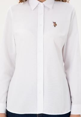 Kadın Beyaz Uzun Kollu Basic Gömlek - 50295704003