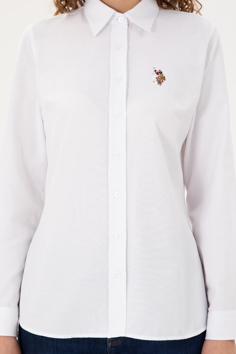 Kadın Beyaz Uzun Kollu Basic Gömlek - 50295704003