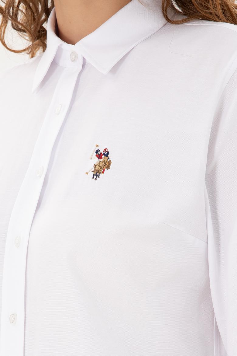 Kadın Beyaz Uzun Kollu Basic Gömlek - 50295704003