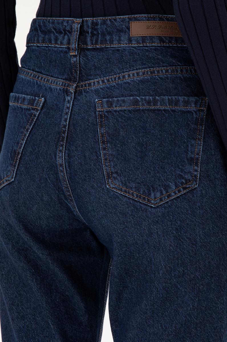 Kadın Koyu Mavi Straight Fit Jean Pantolon