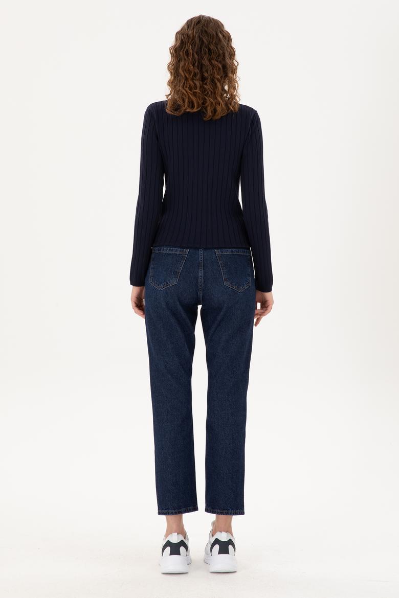 Kadın Koyu Mavi Straight Fit Jean Pantolon - 50298203002