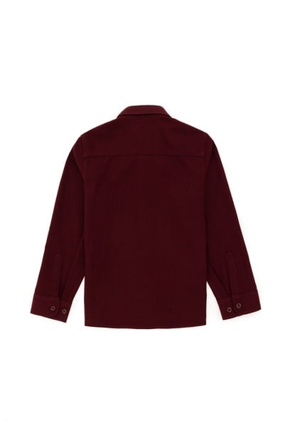 Erkek Çocuk Bordo Uzun Kollu Basic Gömlek