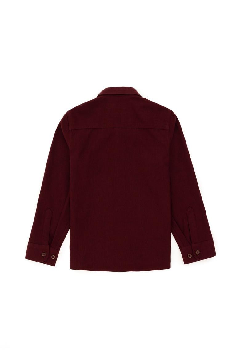 Erkek Çocuk Bordo Uzun Kollu Basic Gömlek - 50295671018