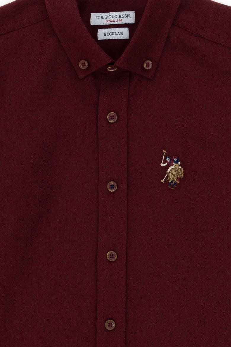 Erkek Çocuk Bordo Uzun Kollu Basic Gömlek - 50295671018