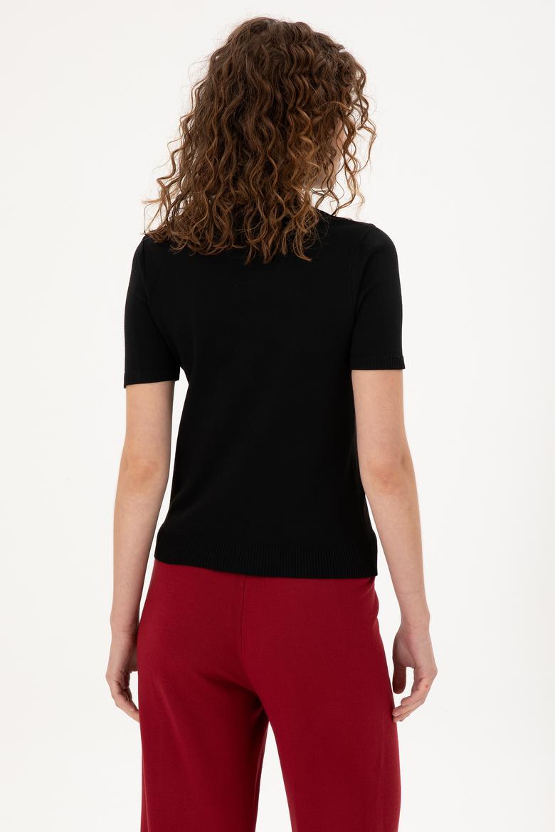 Kadın Siyah Boğazlı Kazak - 50298029005