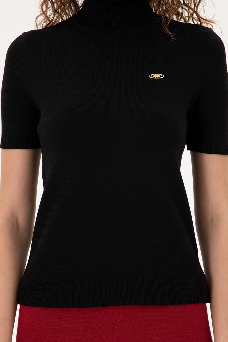 Kadın Siyah Boğazlı Kazak - 50298029005