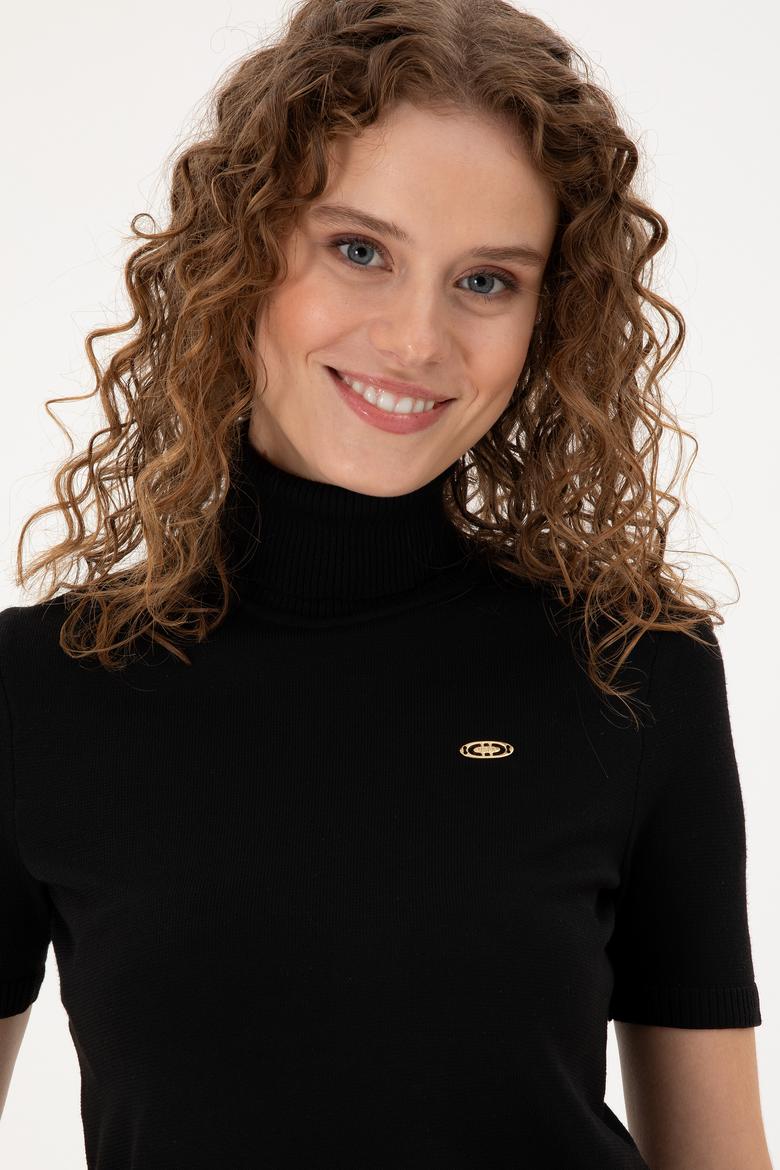 Kadın Siyah Boğazlı Kazak - 50298029005