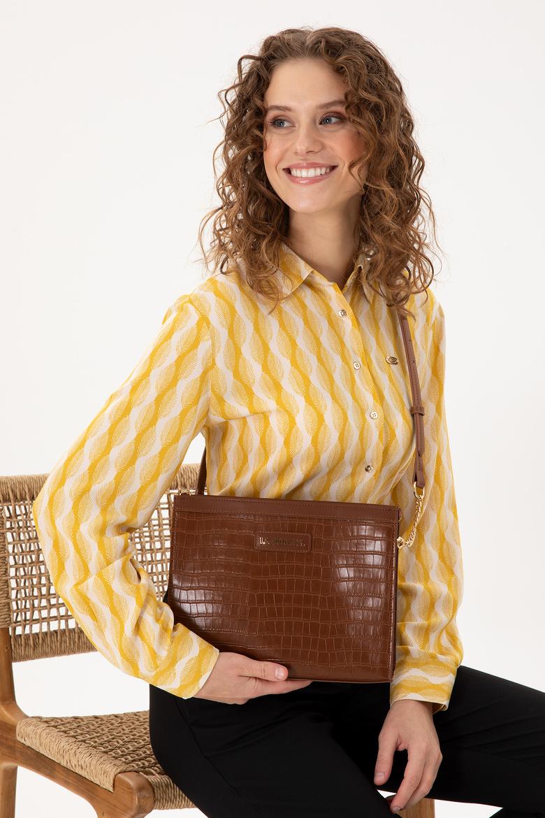 Kadın Taba Kroko Çapraz Çanta