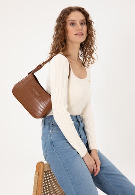 Kadın Taba Kroko Kol Çantası - 50300272002