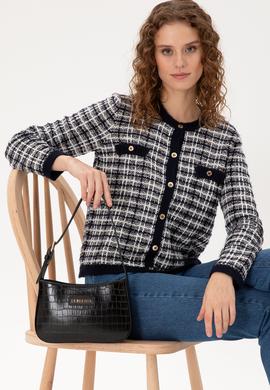 Kadın Siyah Kroko Kol Çantası - 50300272001