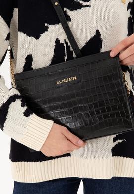 Kadın Siyah Kroko Çapraz Çanta - 50300271001