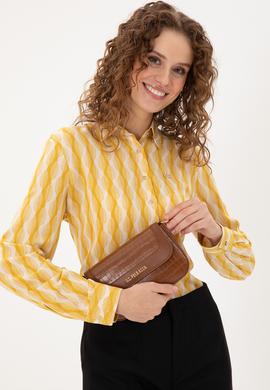 Kadın Taba Kroko Çapraz Çanta - 50300275002