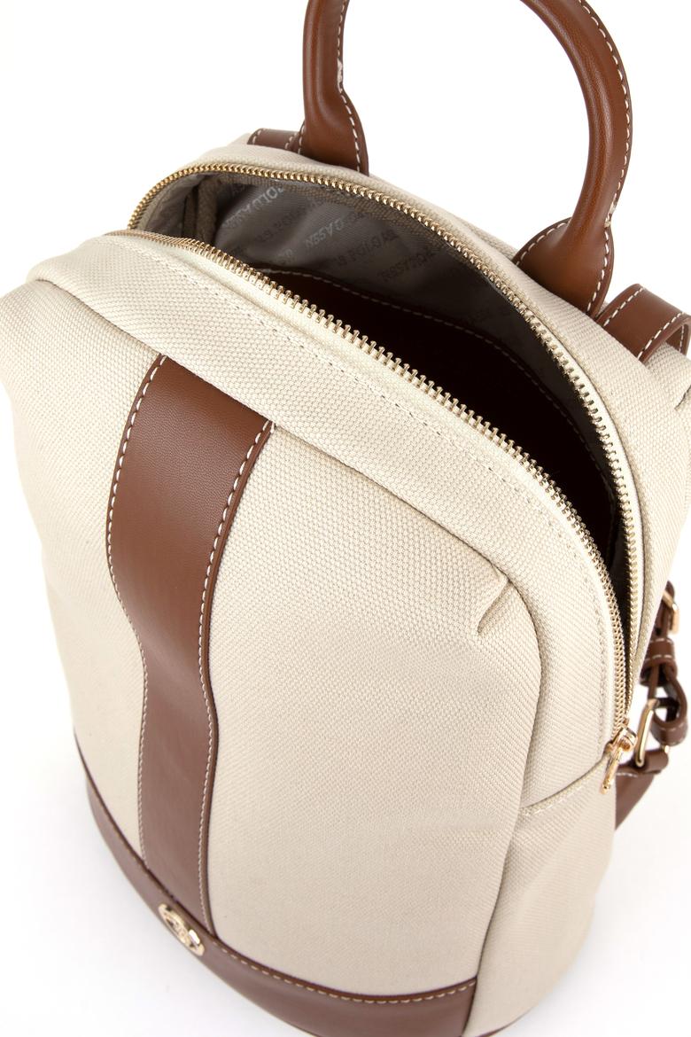 Kadın Krem Kanvas Sırt Çantası - 50300291001