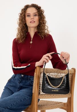 Kadın Siyah Kroko Kol Çantası - 50300342001