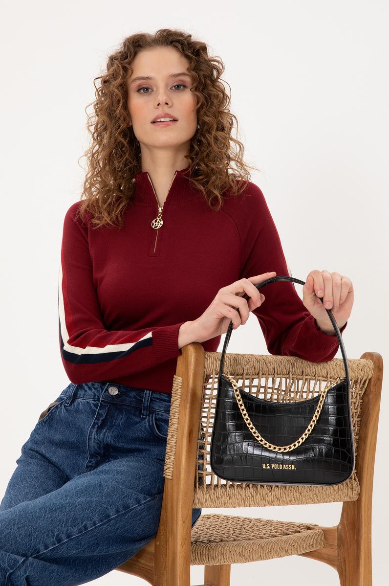 Kadın Siyah Kroko Kol Çantası