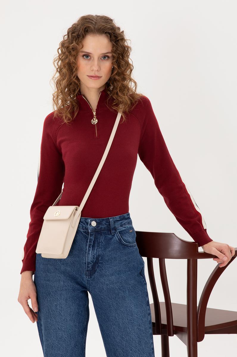 Kadın Krem Telefon Çantası