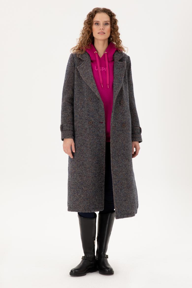 Kadın Lacivert Kaşe Kaban - 50291502012