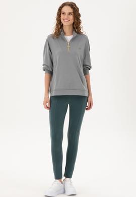 Kadın Koyu Yeşil Örme Pantolon - 50292398012