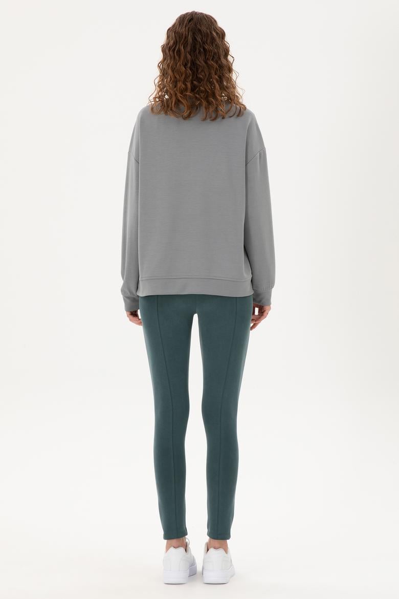 Kadın Koyu Yeşil Örme Pantolon - 50292398012