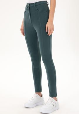Kadın Koyu Yeşil Örme Pantolon - 50292398012