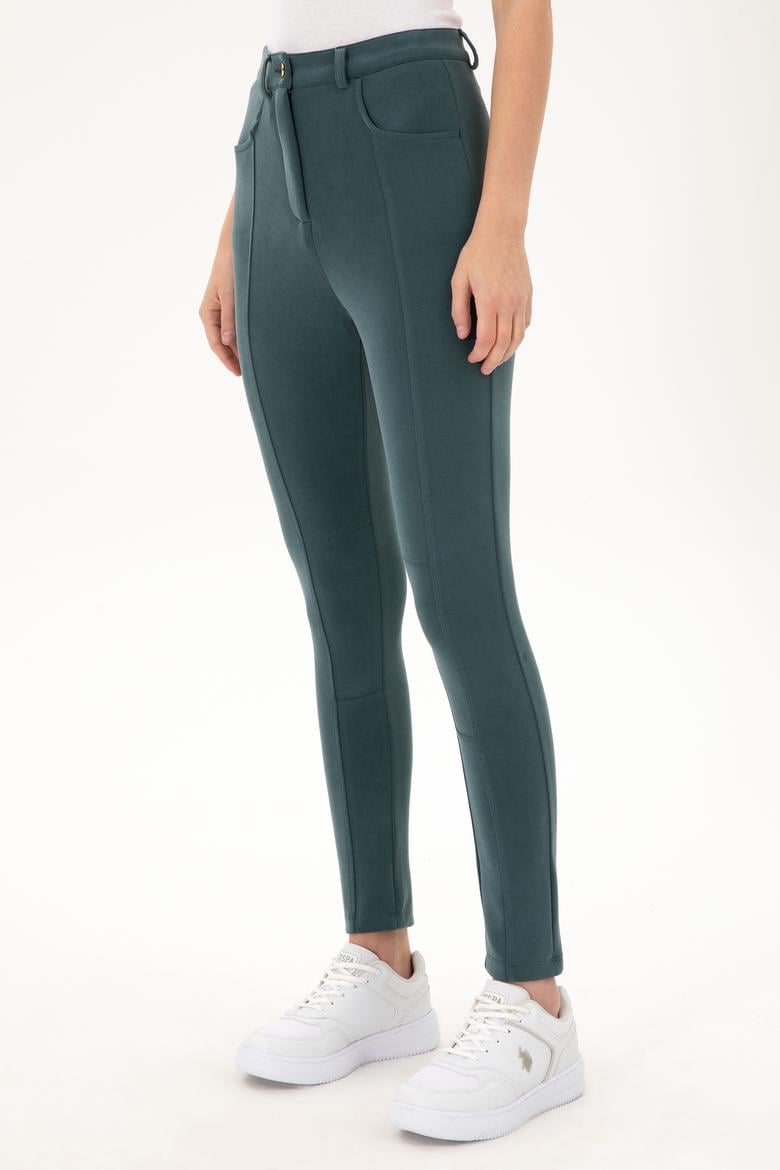 Kadın Koyu Yeşil Örme Pantolon - 50292398012
