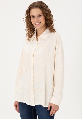 Kadın Krem Örme Gömlek - 50298166012